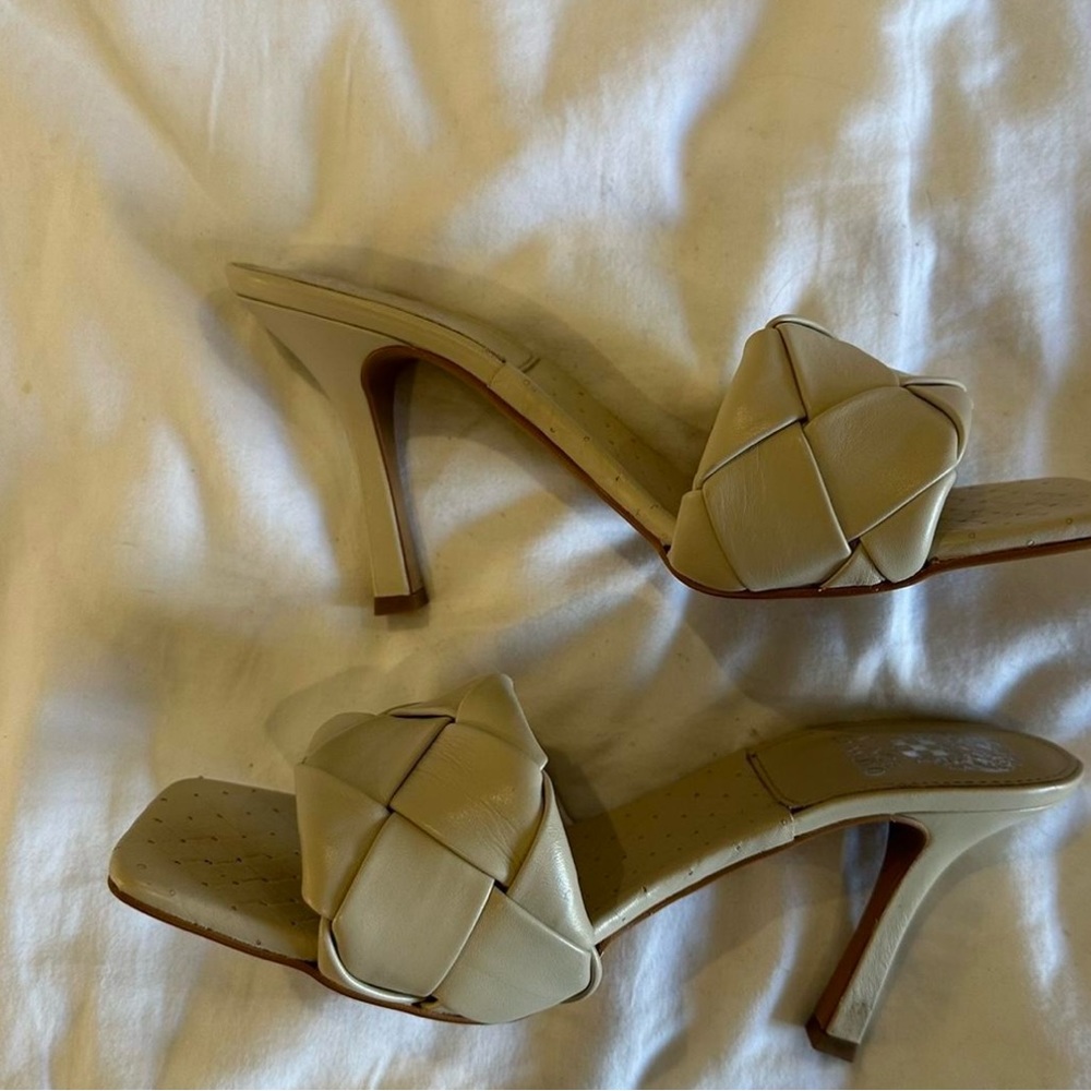 Vince Camuto heels brelanie woven strap dress mule heeled sandal